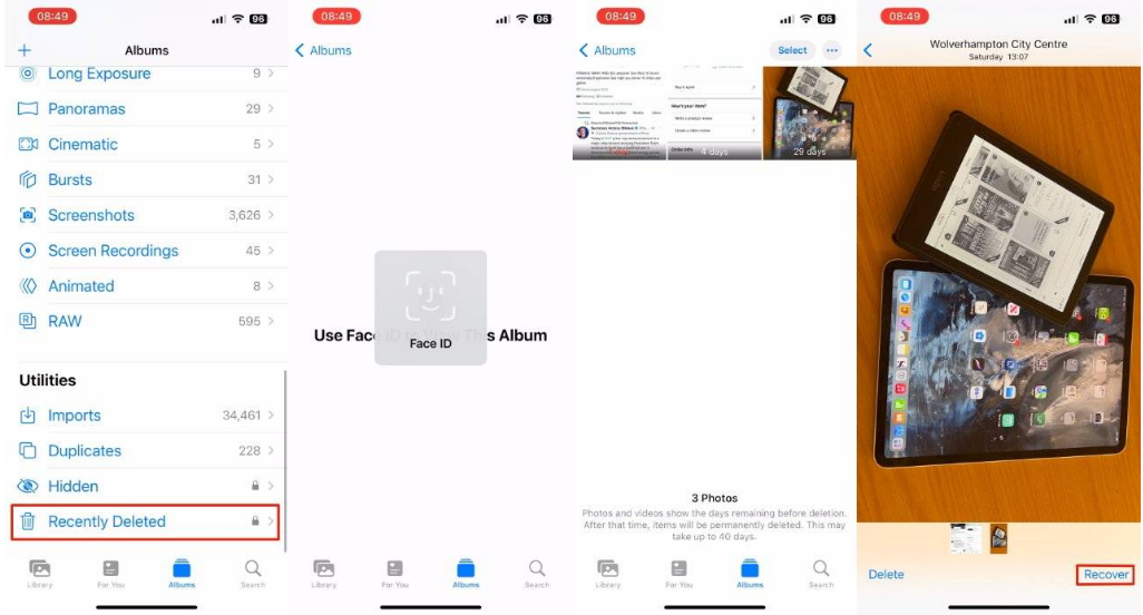 莲池苹果14维修分享 iPhone14 上恢复已删除的照片 